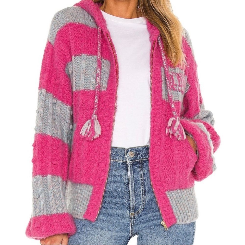 LoveShackFancy Pink and Gray Cardigan Sweater - Picture 3 of 14